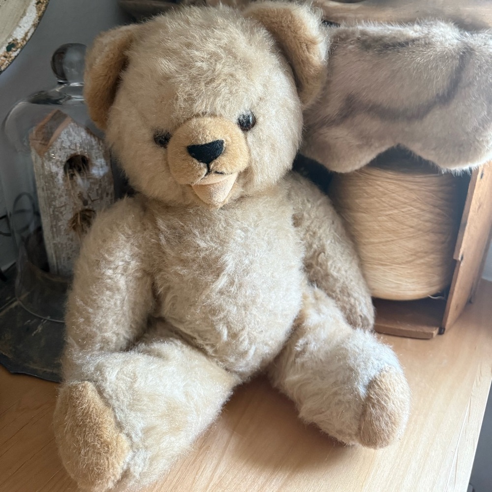 Vintage Articulated Large Heunec Adorable Tan Teddy Bear Plush Collectible Toy